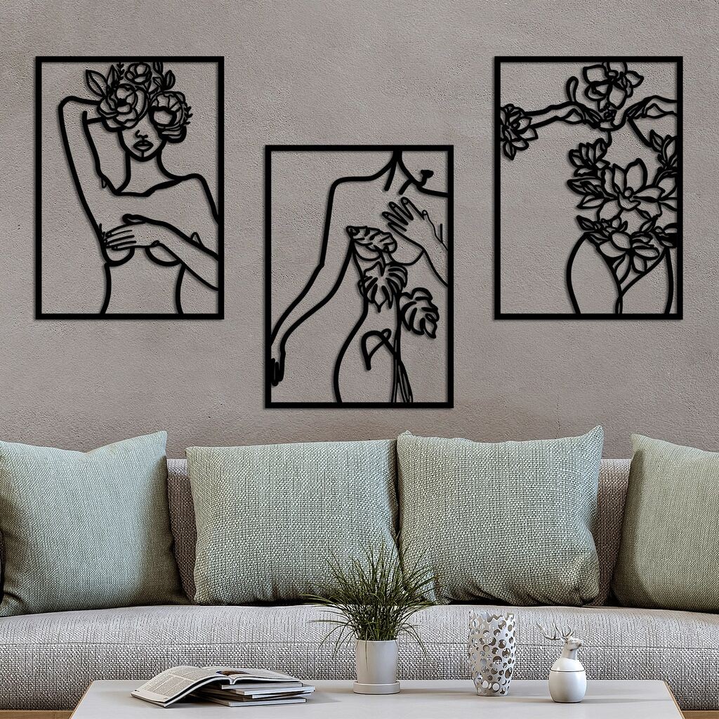 Wallity Zidna dekoracija Metal Nude Žene, Crna