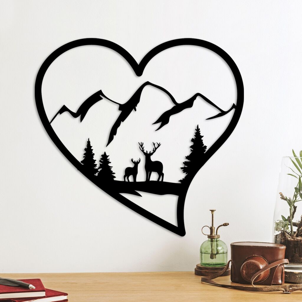 Wallity Zidna dekoracija Majka i sin 3, 51x54cm, Crna