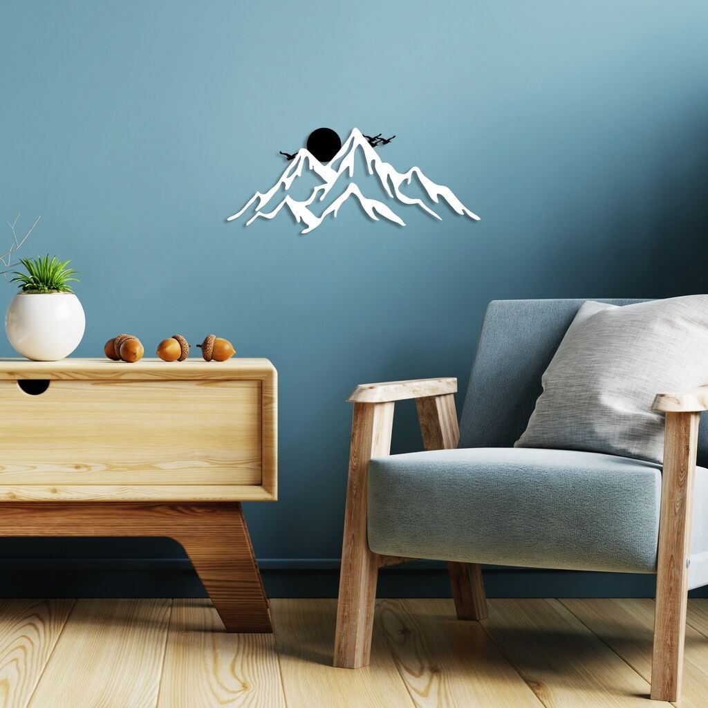 Wallity Zidna dekoracija Full Mount And Mountain-2, 50x21cm, Bijela