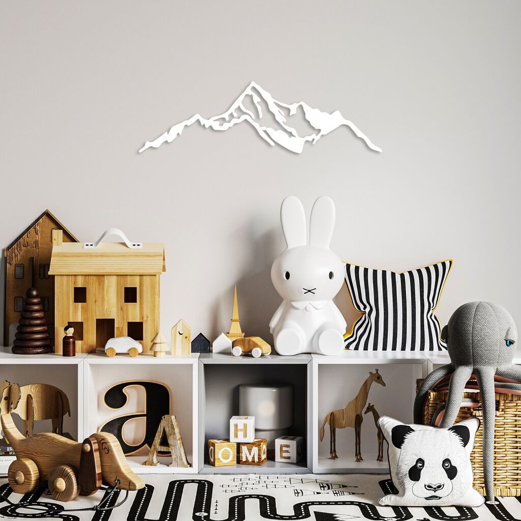 Wallity Zidna dekoracija Planina-10, 67x20cm, Bijela