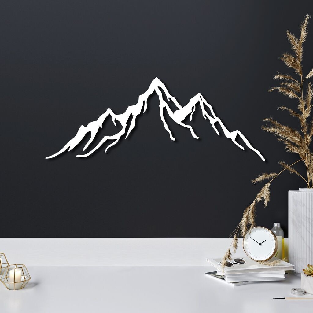 Wallity Zidna dekoracija Planina-12, 52x20cm, Bijela