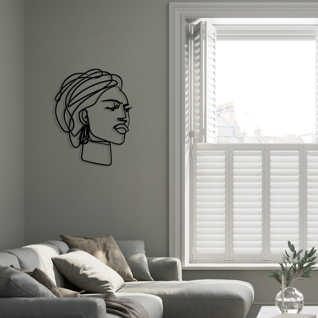 Wallity Zidna dekoracija Afro, 52,5x66cm, Crna