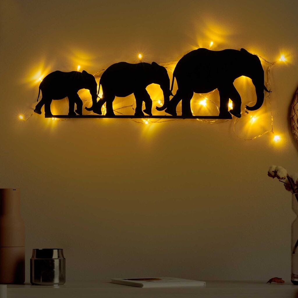 Wallity Zidna dekoracija Slon 070, 15x50cm, Crna