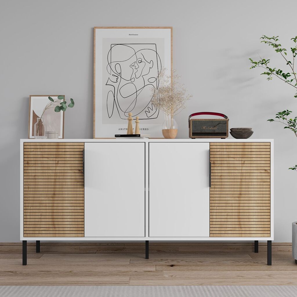 Hanah Home Konzolni sto Zerra, 150x75x36 cm, Boja bijelog hrasta