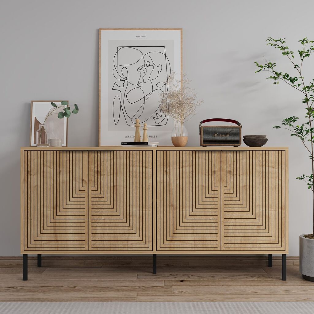 Hanah Home Konzolni stolić Lurea, 150x75x36 cm, Hrast-bijela