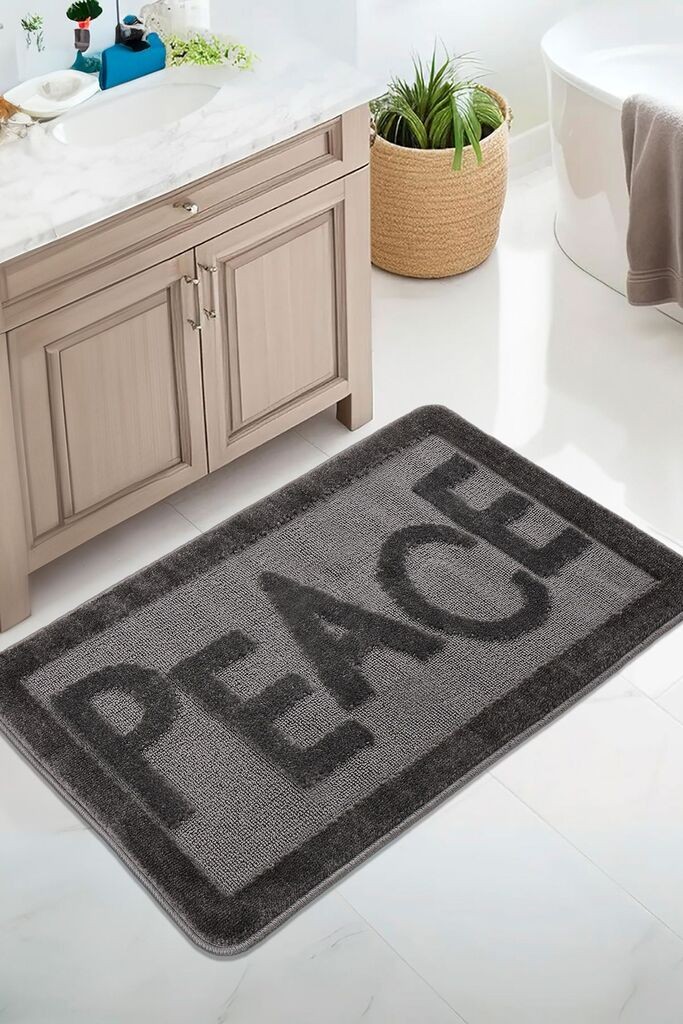 L'essentiel Maison Peace tepih za kupatilo, 60x100 cm, antracit