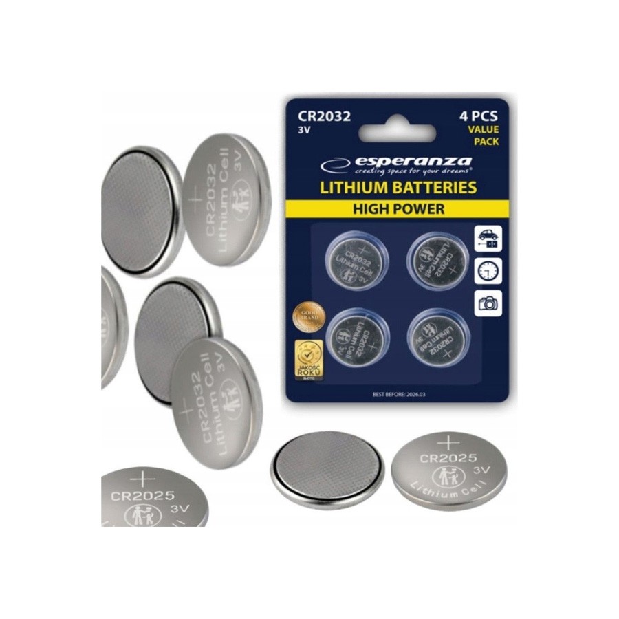 Baterije ESPERANZA LITHIUM CR2032 4 kom, EZB111