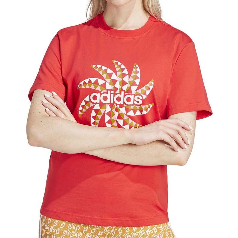 Adidas Ženska majica Farm GFX Tee Boblue, Crvena