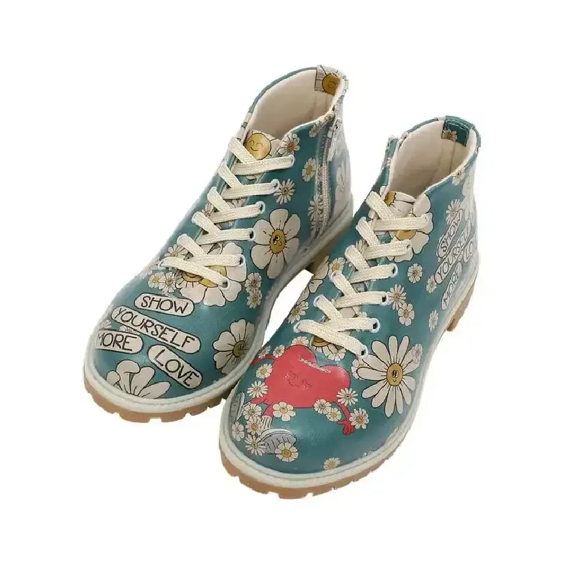 DOGO Ženske kratke čizme Shortcut Show Yourself More Love, Šarene