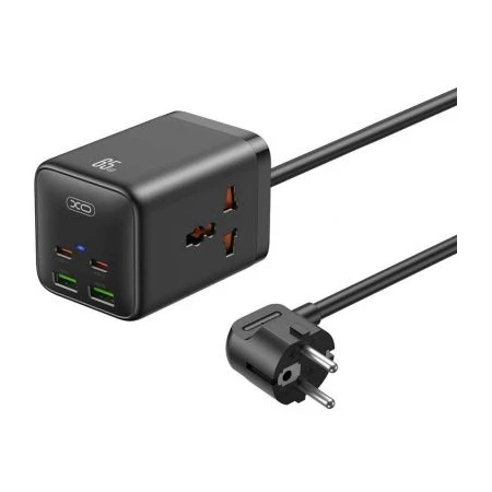 XO Punjač WL24 65W Multi-port 1.5m, Crni