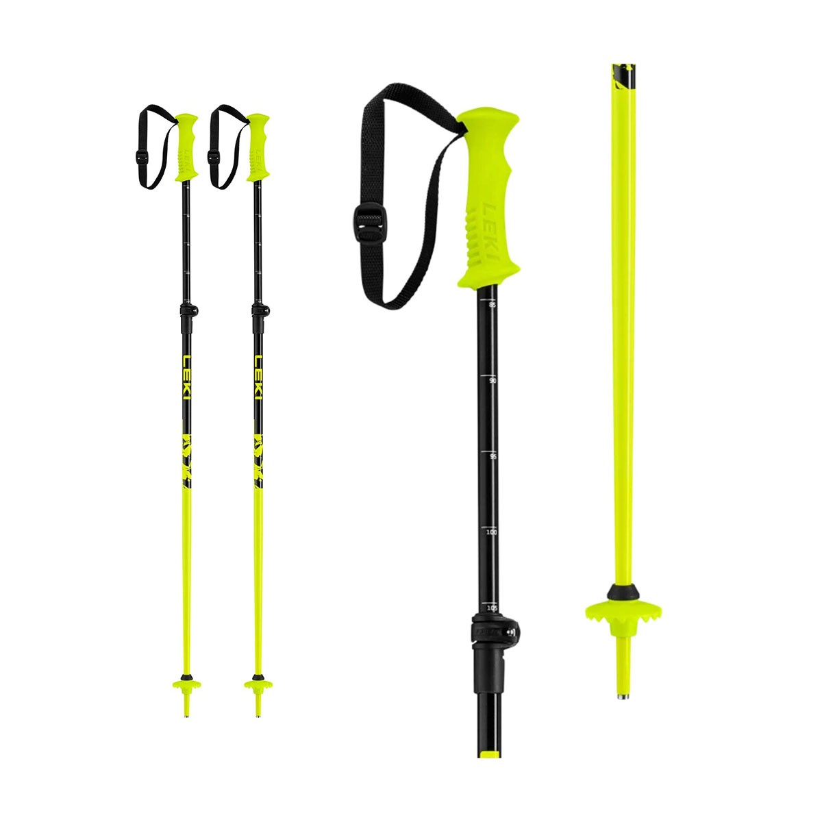 LEKI Dječiji štapovi za skijanje Rider Vario, Svijetlozeleno-Crni