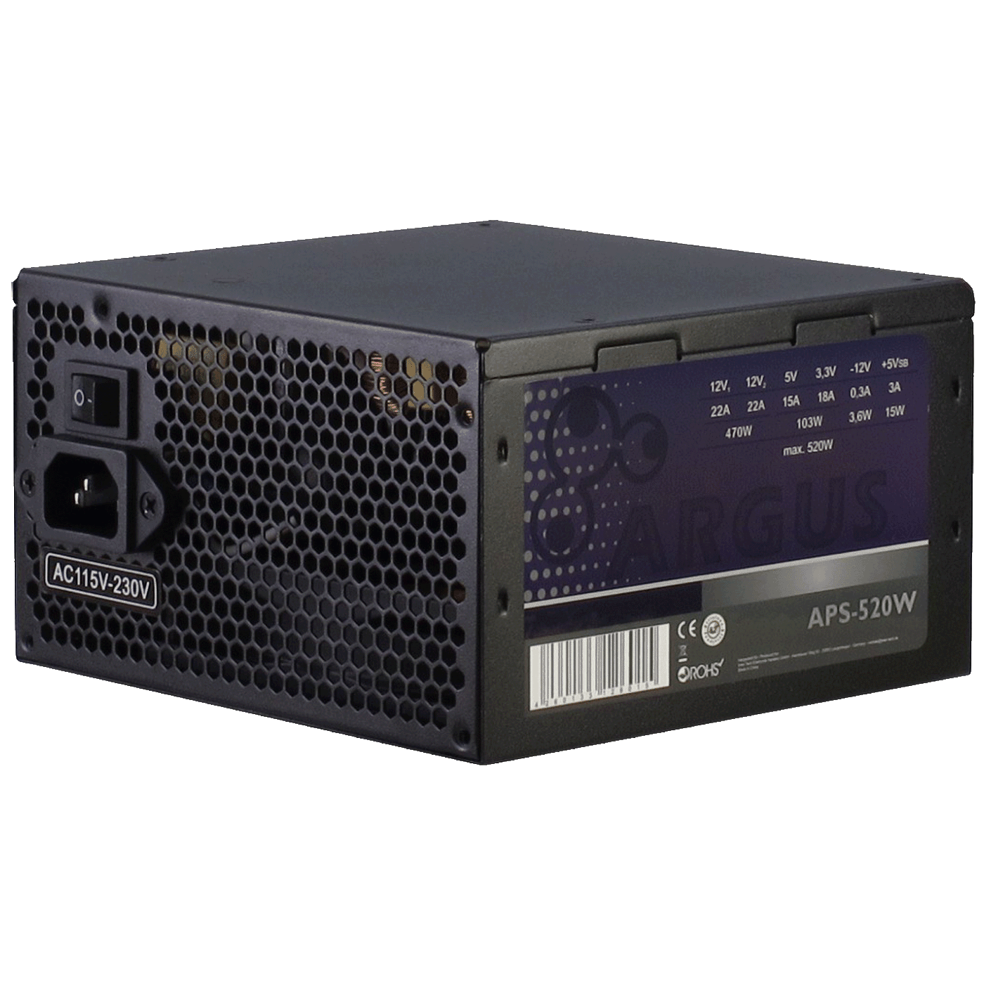 INTER-TECH Napojna jednica za PC Argus APS-520W, ATX, 520W