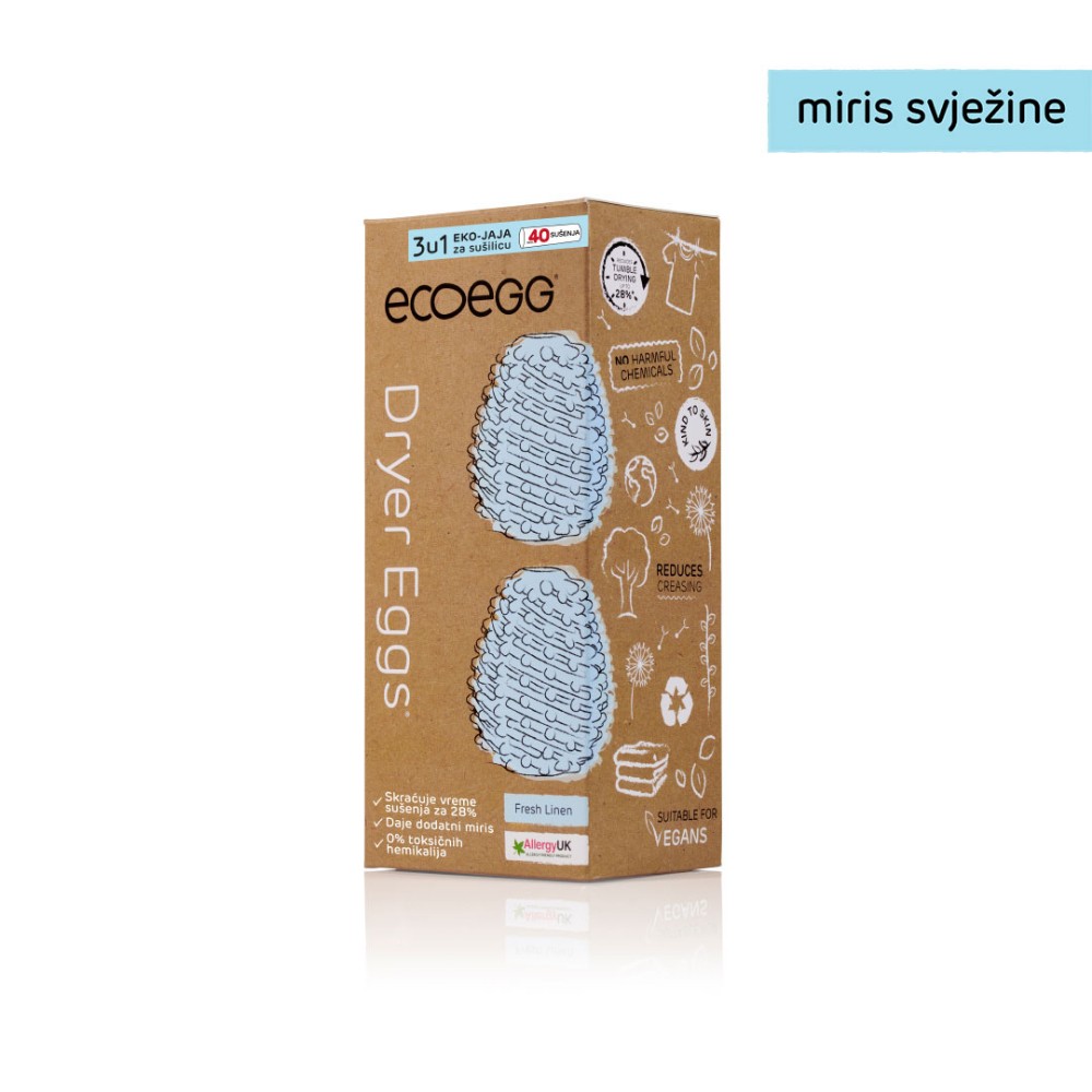 ECOEGG 3u1 eko-jaja za sušilicu, miris svježine-40 sušenja, Bijela