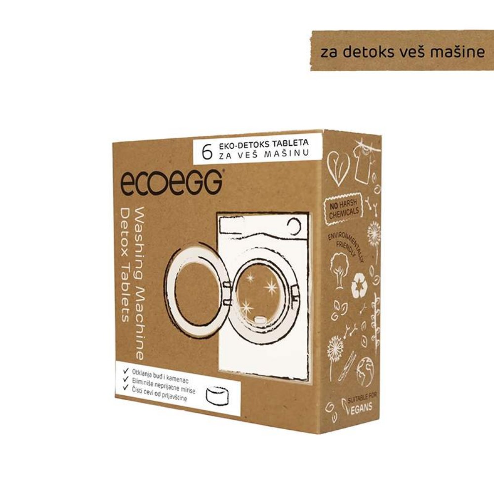 ECOEGG 3u1 eko-detoks tablete za veš mašinu, 6 tableta, Bijela