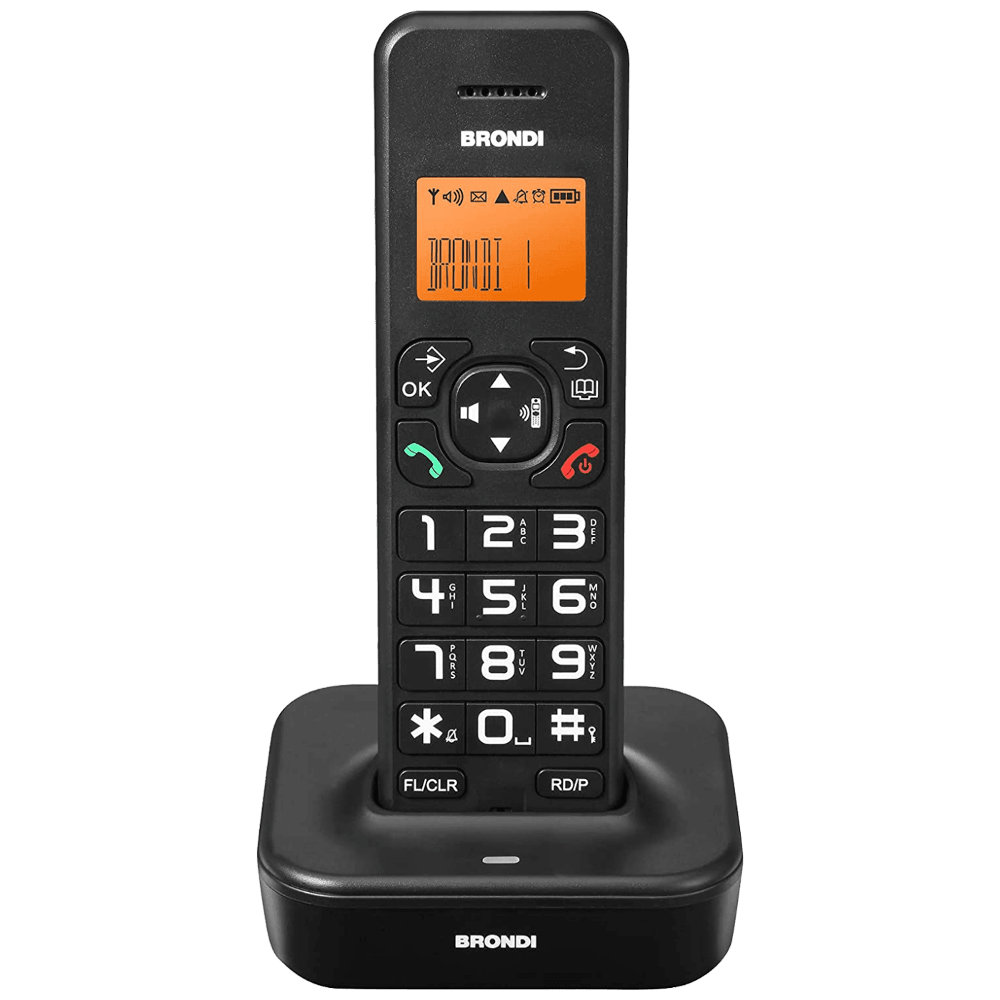 BRONDI Fiksni telefon Bravo Star, Bežični, LED display, Crni