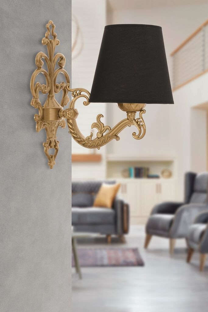 Opviq Zidna lampa Claire, 15x10x13cm, IP20, Crna i zlatna boja