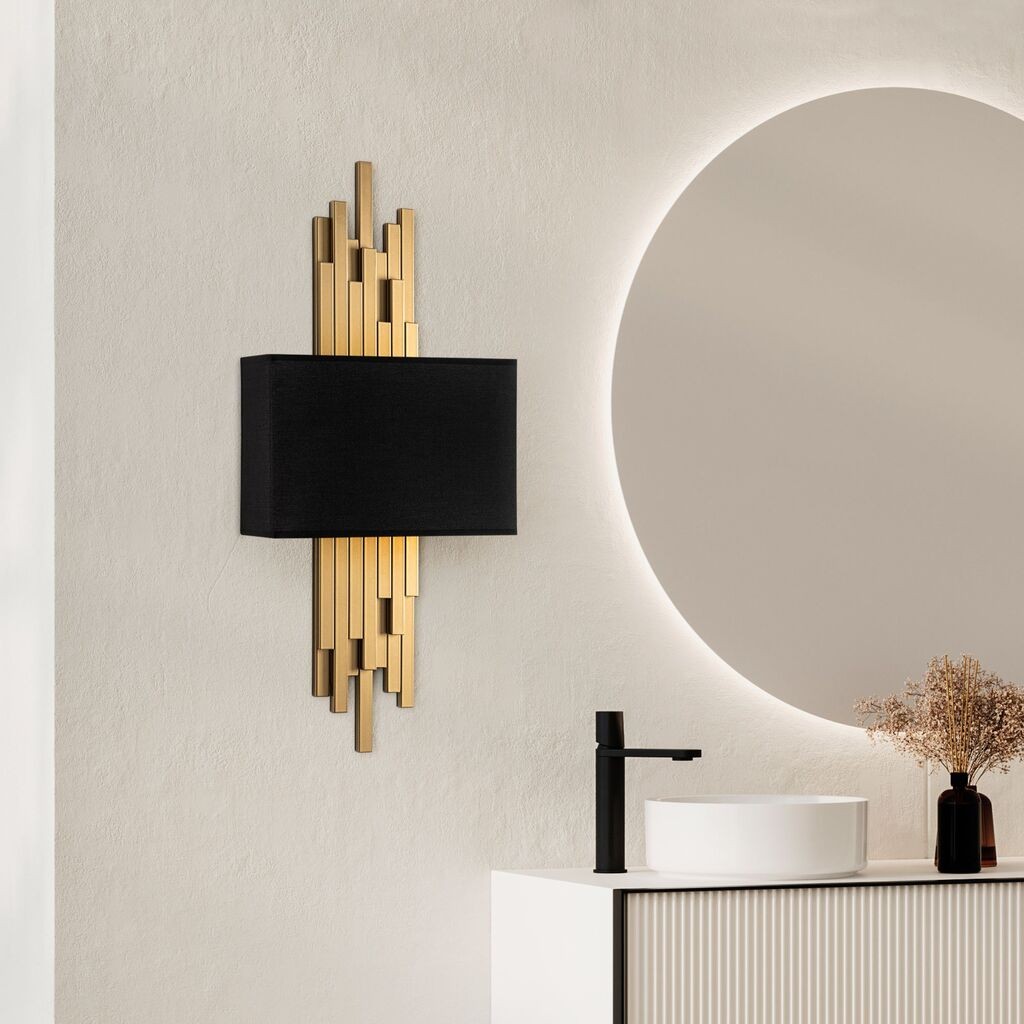 Opviq Zidna lampa Axis-15114, 35x75x10cm, IP20, Zlatno-crna boja