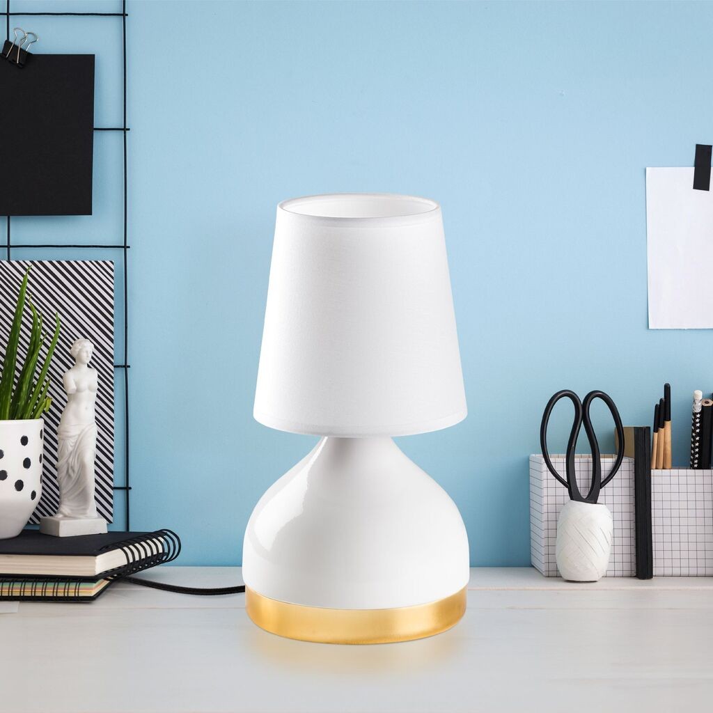 Opviq Stona lampa 8023, 17x17x33 cm, IP20, Bijela