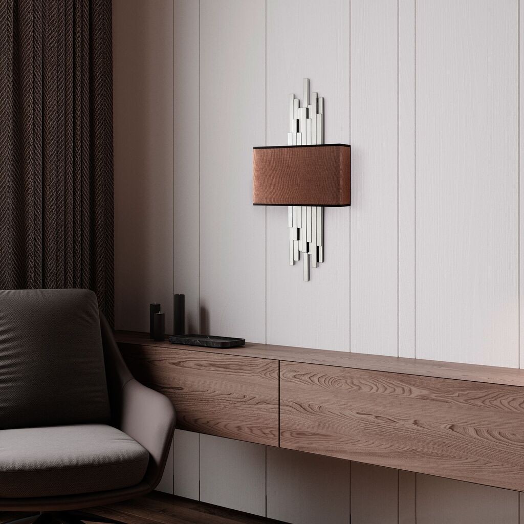 Opviq Zidna lampa Axis-15123, 35x75x10cm, IP20, Smeđe-bijela