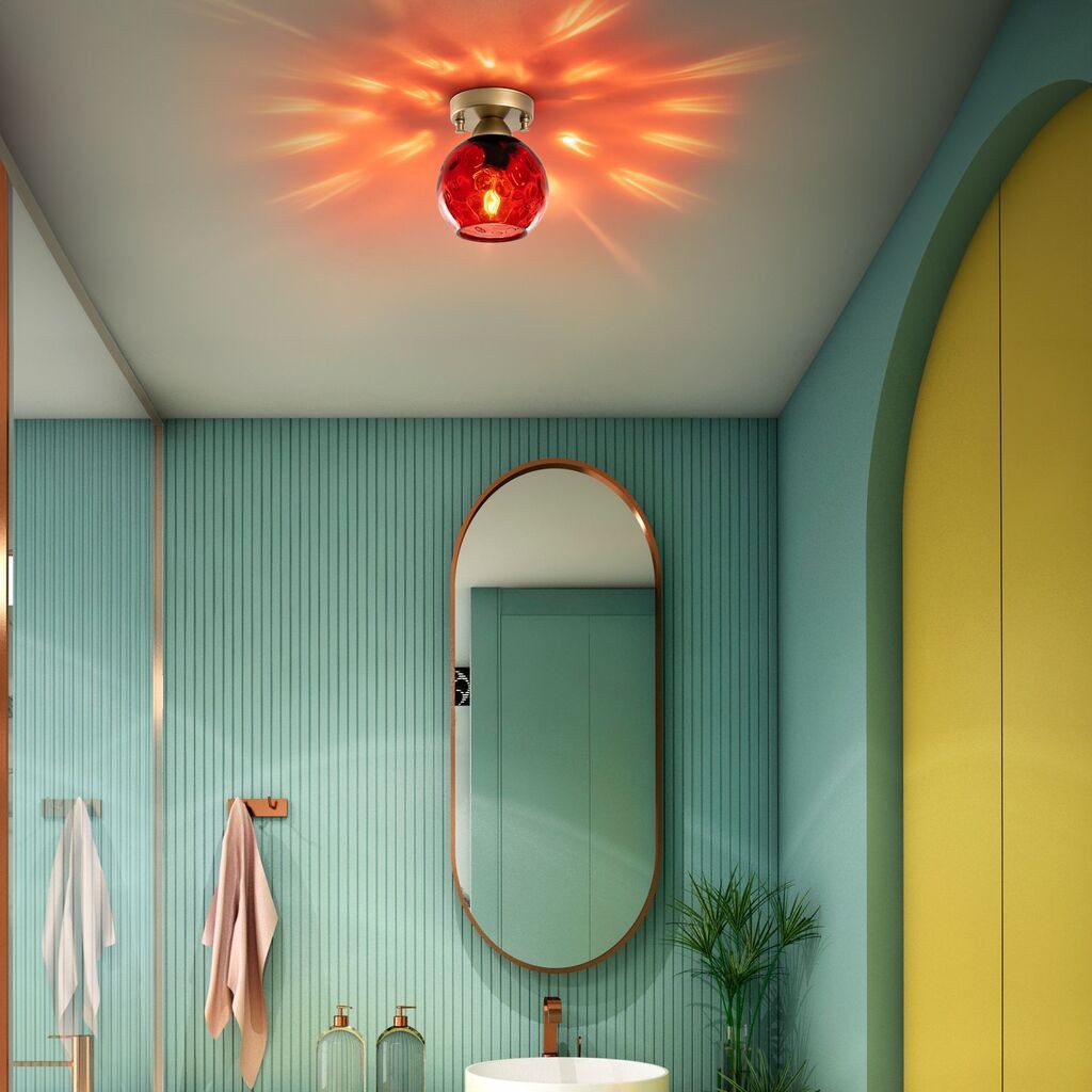 Opviq Zidna lampa Benek-15-14381, 15x15x18cm, IP20, Zlatna boja