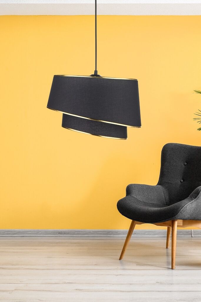 Opviq Luster KS-2005, Visina grla: 21 cm, IP20, Crno-zlatna boja