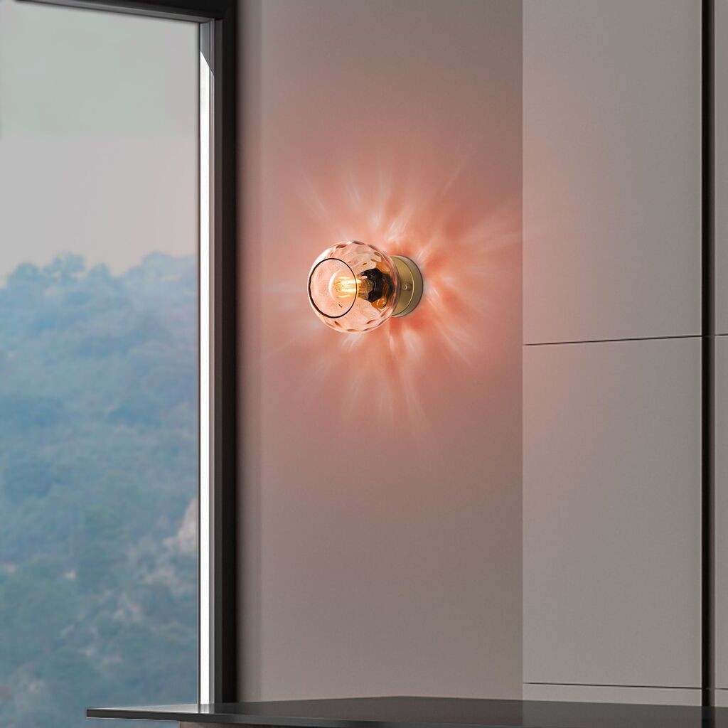 Opviq Zidna lampa Benek-15-14403, 15x18x15cm, IP20, Zlatna boja