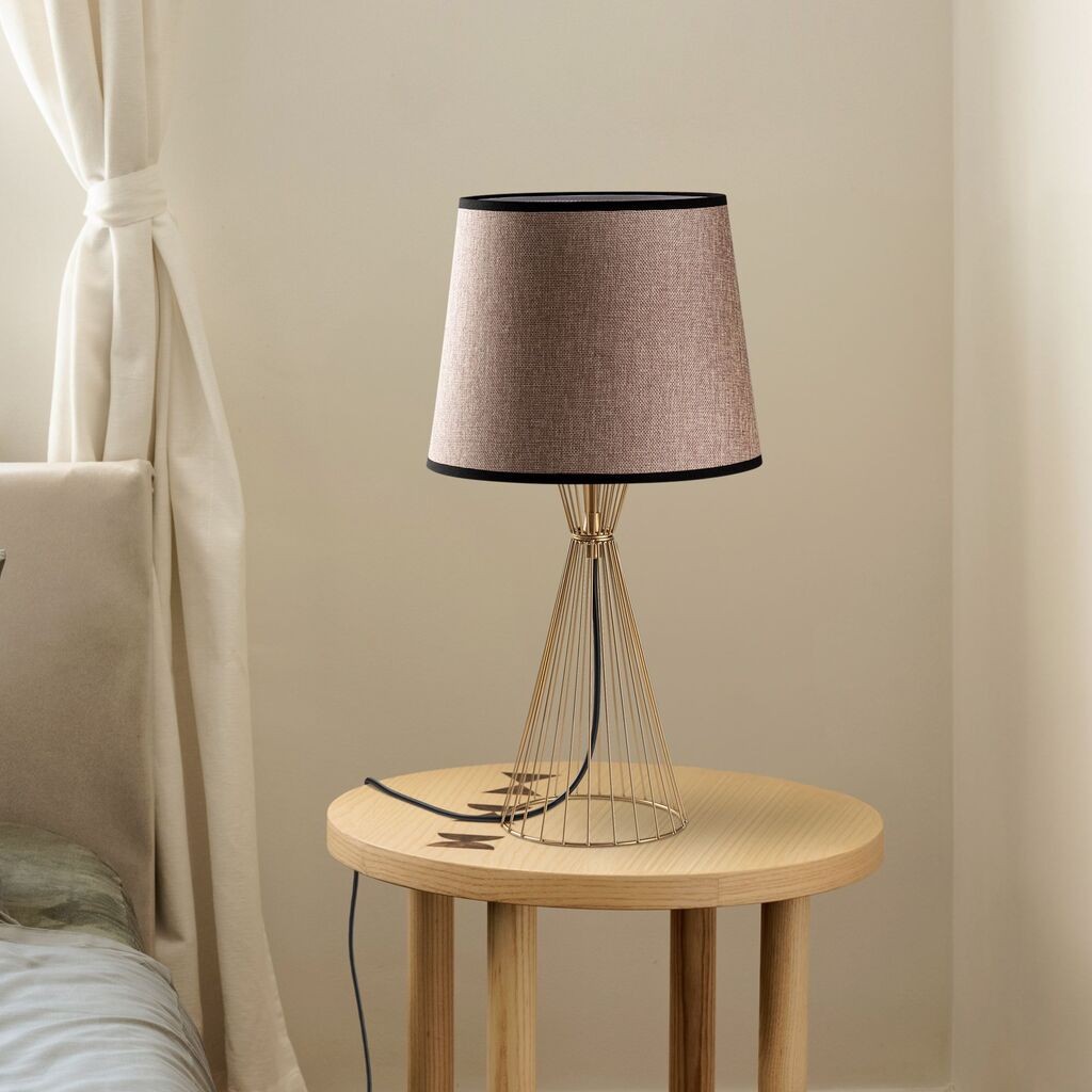 Opviq Stona lampa Telis-5383, 28x28x55 cm, IP20, Zlatno-smeđa boja