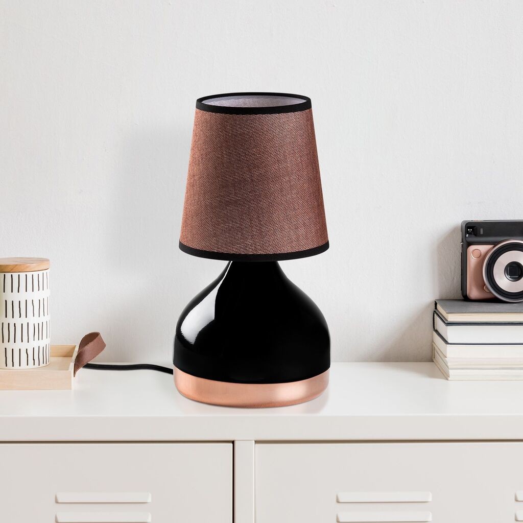 Opviq Stona lampa 8034, 17x17x33 cm, IP20, Smeđe-crna