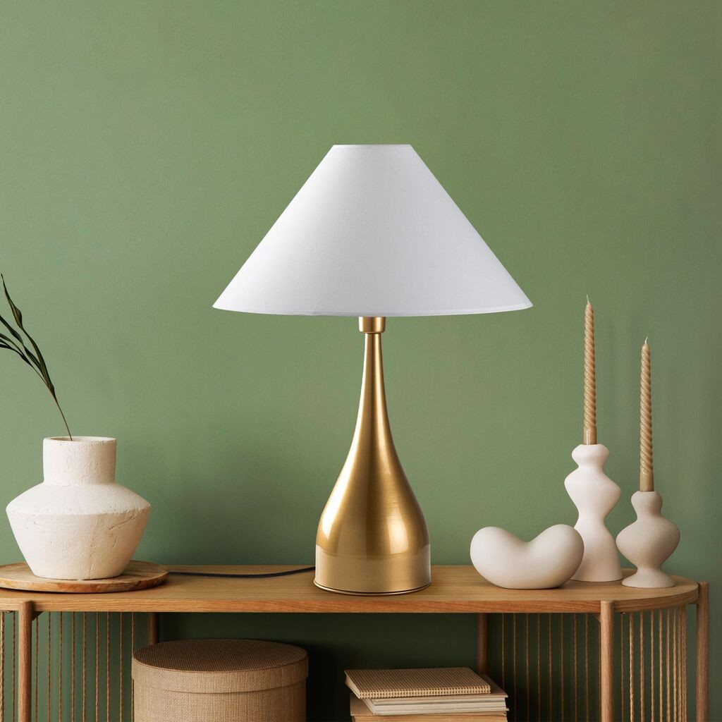 Opviq Stona lampa Luna-15276, 50x50x68 cm, IP20, Zlatno-bijela boja