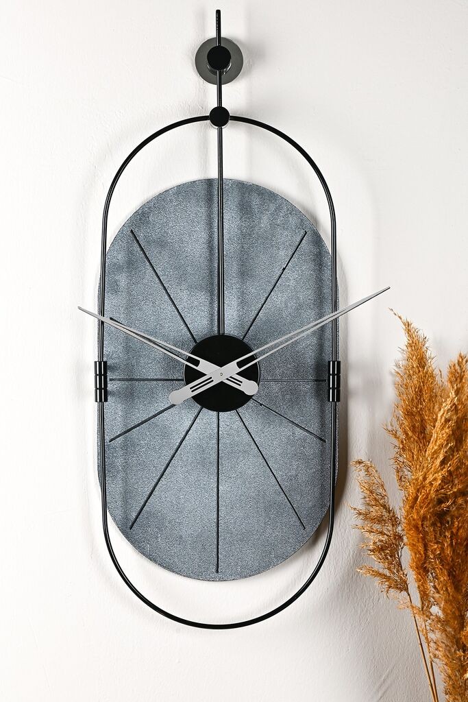 Zidni sat Wallity Sntr, 77x29 cm, siva