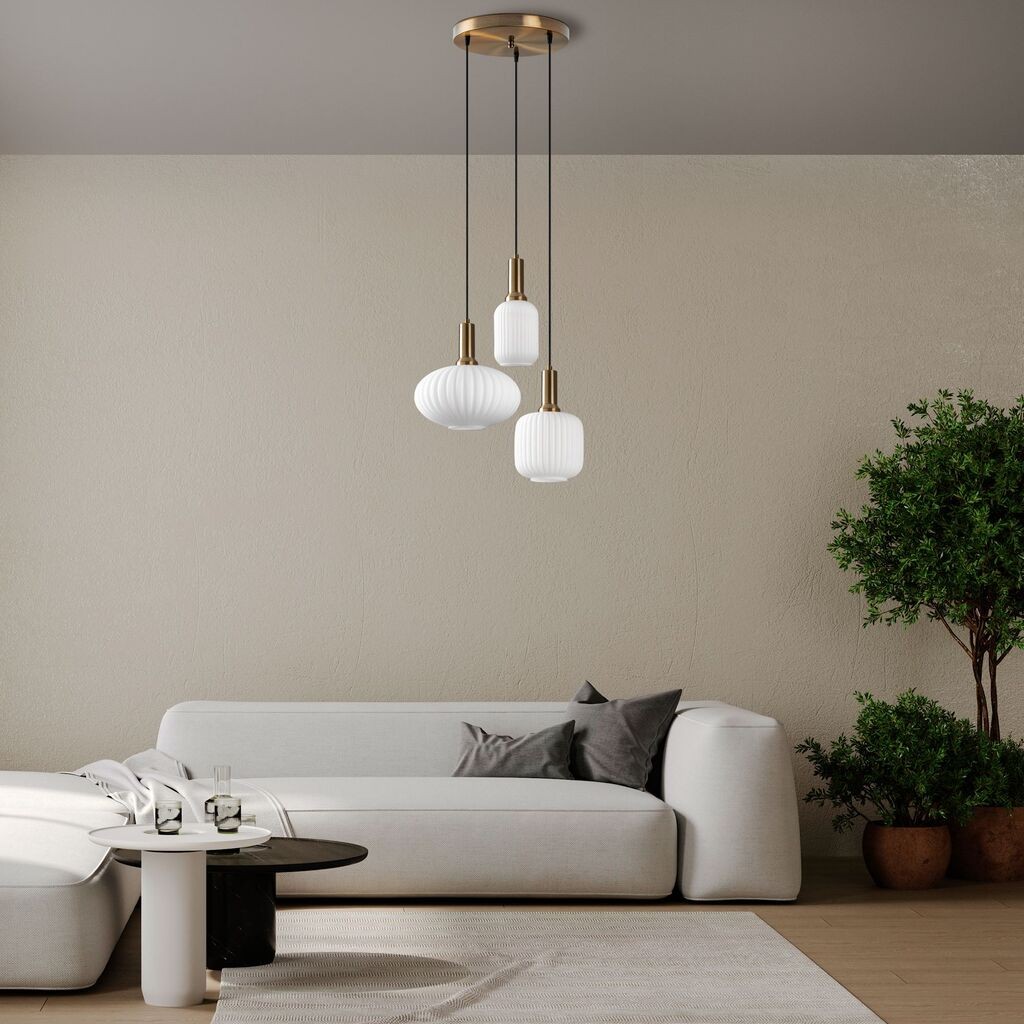 Opviq Luster Asker-15201, 55x55x130cm, IP20, Bijelo-zlatna boja