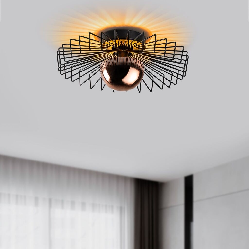 Opviq Luster Kaya-15221, 45x45x18cm, IP20, Bakar-crna