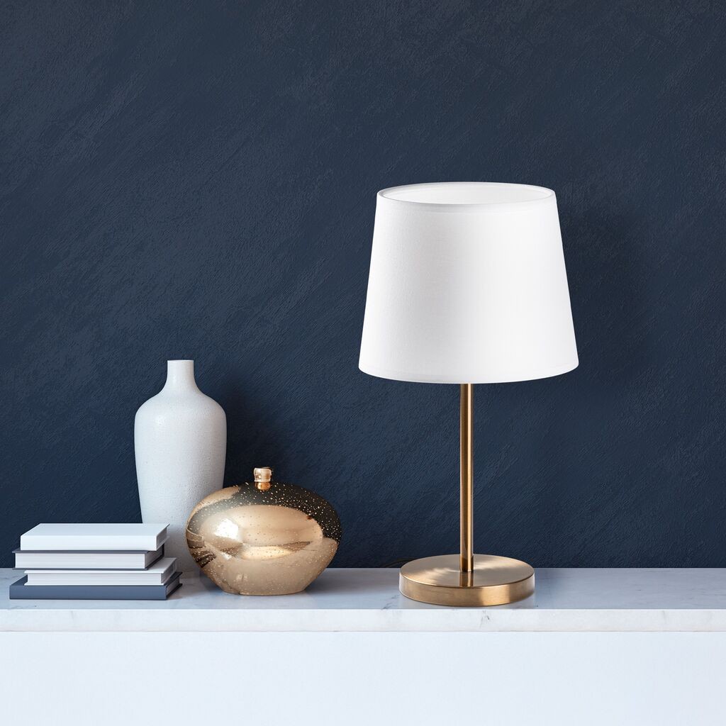 Opviq Stona lampa 5101, 21x21x39 cm, IP20, Zlatno-bijela boja