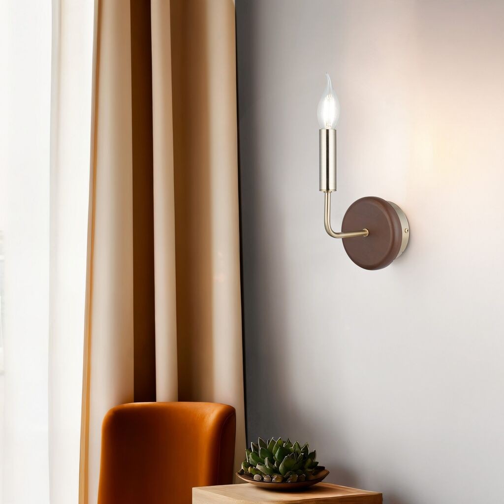 Opviq Zidna lampa Goose-52-19, O10, 7cm10x10x3cm, IP20, Zlatno-smeđa boja