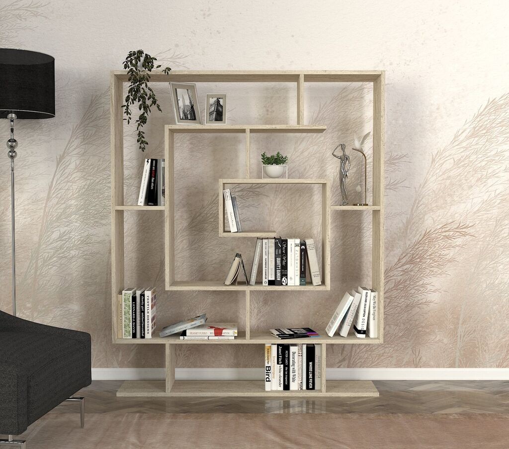 Hanah Home Bookshelf Sarmasik, 124,8x149,4x22 cm, krem