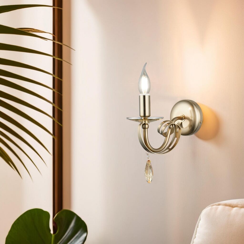 Opviq Zidna lampa Castro-52-19, 12x12x3.5cm, 24cm, IP20, Zlatna boja