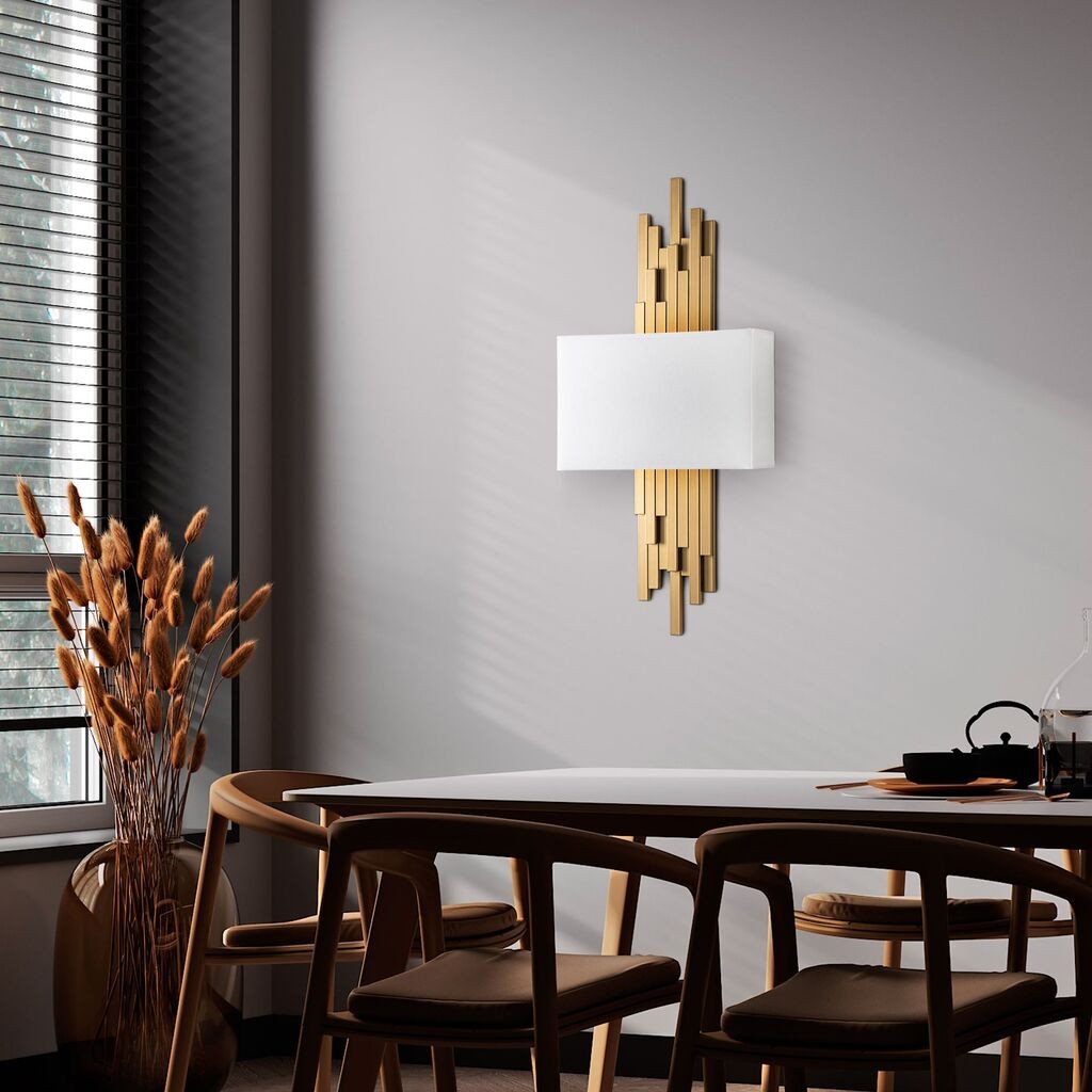 Opviq Zidna lampa Axis-15111, 35x75x10cm, IP20, Zlatno-bijela boja