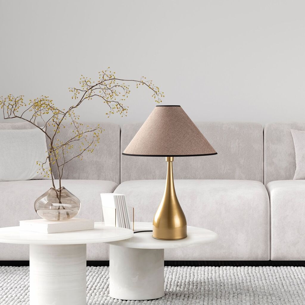 Opviq Stona lampa Luna-15273, 50x50x68 cm, IP20, Zlatno-smeđa boja