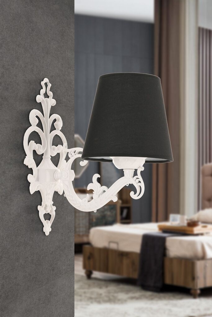 Opviq Claire zidna lampa, 15x10x13cm, IP20, crno-bijela