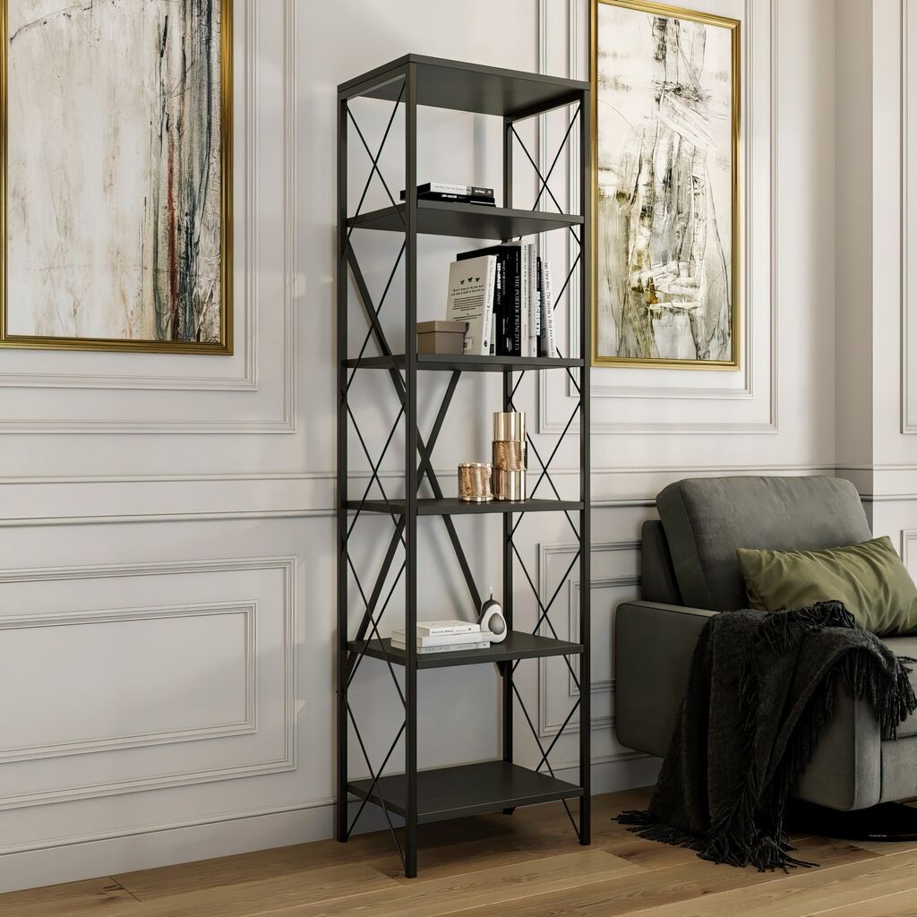 Hanah Home Knjižna polica Suadiye, 50x180x30 cm, antracit