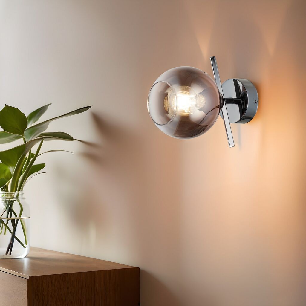 Opviq Zidna lampa Bena-87-19, O15, 12.5cm10x10x3cm, IP20, Srebrna boja