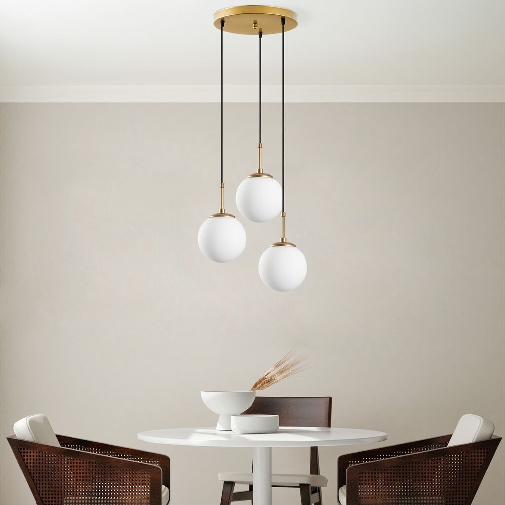 Opviq Luster Orbital-20-14047, 45x45x120cm, IP20, Bijelo-zlatna boja