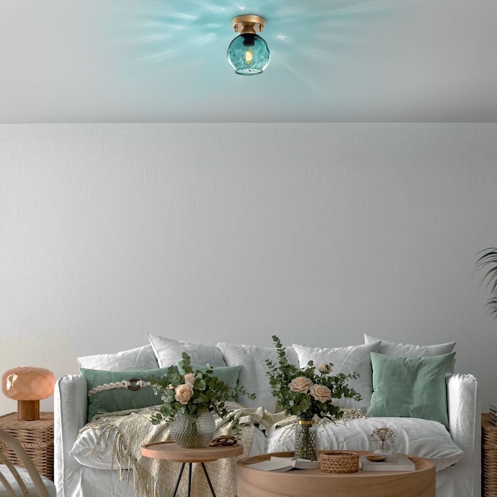 Opviq Zidna lampa Benek-15-14382, 15x15x18cm, IP20, Zlatna boja