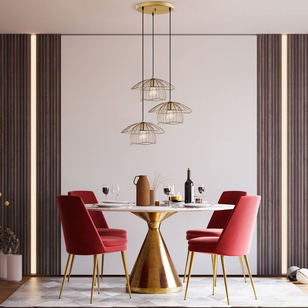 Opviq Luster Mantar-6503-S-1, 68x68x110cm, IP20, Zlatna boja