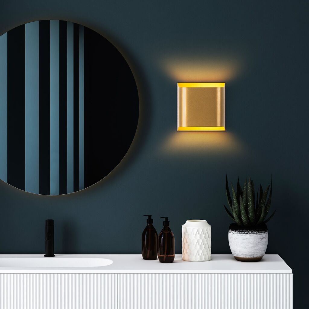 Opviq Zidna lampa Bera-15306, 15x15x11cm, IP20, Zlatna boja