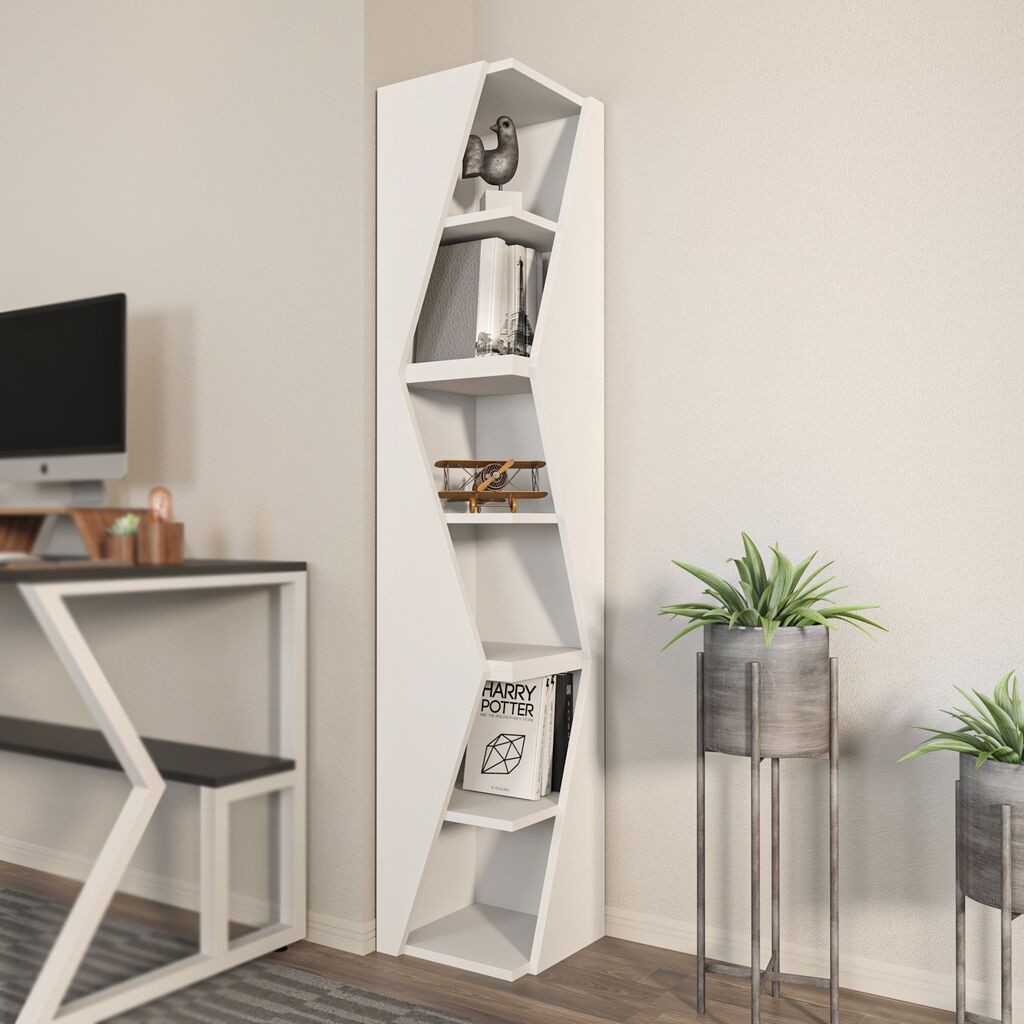 Hanah Home Knjiška polica Arrow, 165x31,8x31,8 cm, Bijela