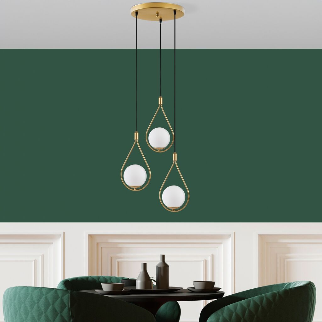 Opviq Luster Mudoni-Mr-938-2, 46x46x136cm, IP20, Bijelo-zlatna boja