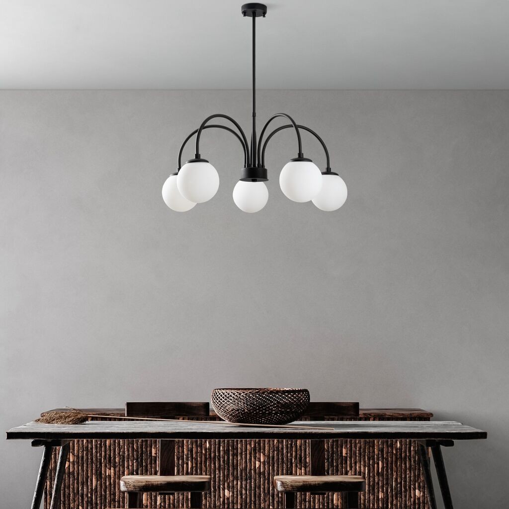 Opviq Luster Sferis-13935, 70 cm, IP20, Crno-bijela