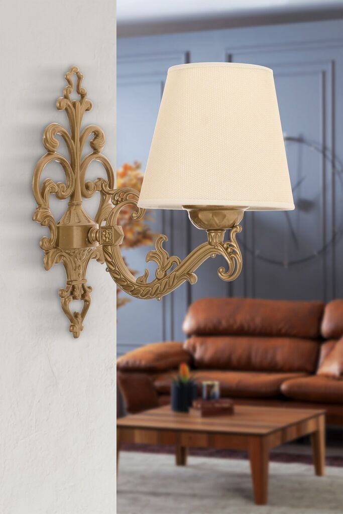 Opviq Claire zidna lampa, 15x10x13cm, IP20, krem-zlatna boja