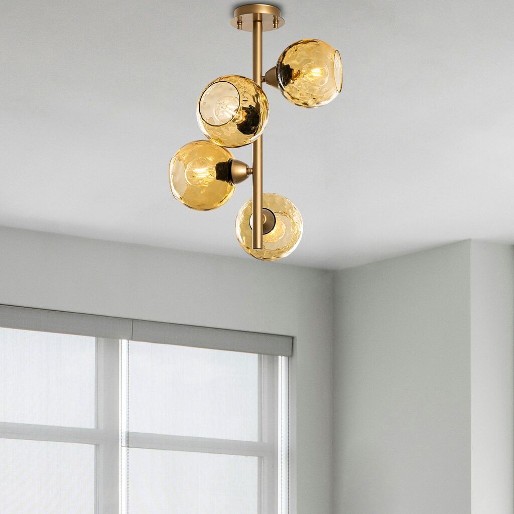 Opviq Luster Benek-15-14504, 40x40x55cm, IP20, Zlatno-žuta boja